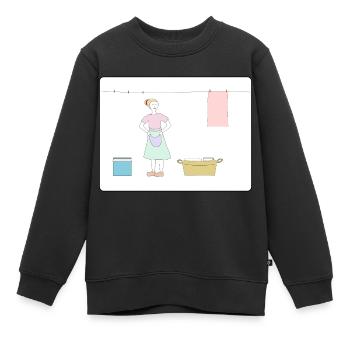 Hausfrau Anno dazumal - Kinder Premium Organic Sweatshirt - Schwarz - Vorne - AI Model Kid Female (0cm)