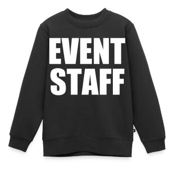 Event staff - Sweat Premium enfant bio - noir - Devant - AI Model Kid Female (0cm)