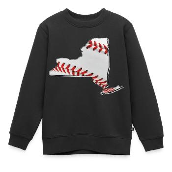New York (États-Unis) | Vrai baseball | Carte - Sweat Premium enfant bio - noir - Devant - AI Model Kid Female (0cm)