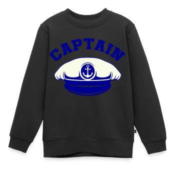 matrosen mütze captain - Kinder Premium Organic Sweatshirt - Schwarz - Vorne - AI Model Kid Female (0cm)