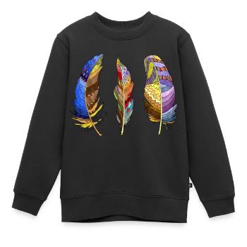 Feder - Kinder Premium Organic Sweatshirt - Schwarz - Vorne - AI Model Kid Female (0cm)