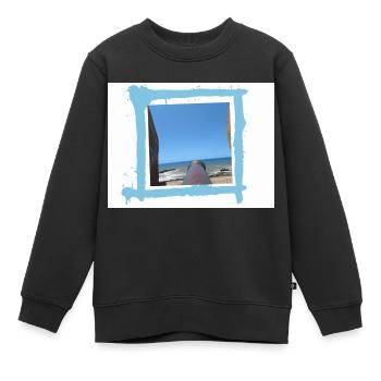 Vue sur la mer - Sweat Premium enfant bio - noir - Devant - AI Model Kid Female (0cm)