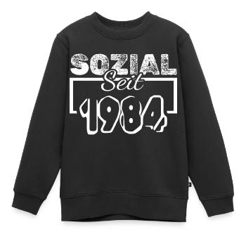 Sozial 1984 - Kinder Premium Organic Sweatshirt - Schwarz - Vorne - AI Model Kid Female (0cm)