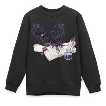 Rabe Krähe Vogel nach Poe aus Buch Nevermore - Kinder Premium Organic Sweatshirt - Schwarz - Vorne - AI Model Kid Female (0cm)