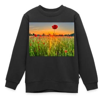 Mohnfeld Wolfsburg - Kinder Premium Organic Sweatshirt - Schwarz - Vorne - AI Model Kid Female (0cm)