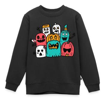 Halloween Party Figuren - Kinder Premium Organic Sweatshirt - Schwarz - Vorne - AI Model Kid Female (0cm)
