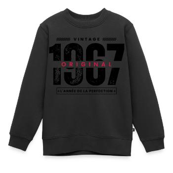 vintage 1967 / cadeau 1967 / perfection 1967 - Sweat Premium enfant bio - noir - Devant - AI Model Kid Female (0cm)