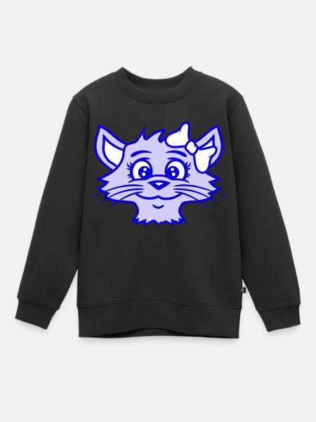 mignon fille chat jolie arc femme femme - Sweat Premium enfant bio - noir