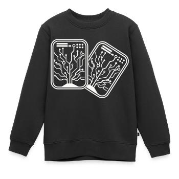 Micro-puce 2 - Sweat Premium enfant bio - noir - Devant - AI Model Kid Female (0cm)