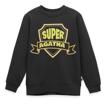 Frauenname Agatha - Kinder Premium Organic Sweatshirt - Schwarz - Vorne - AI Model Kid Female (0cm)