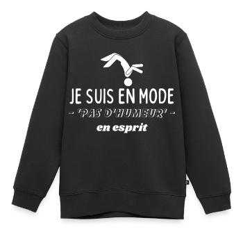 Ich bin im "Keine Stimmung"-Modus - Kinder Premium Organic Sweatshirt - Schwarz - Vorne - AI Model Kid Female (0cm)