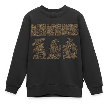 Glyphes des Mayas - Sweat Premium enfant bio - noir - Devant - AI Model Kid Female (0cm)