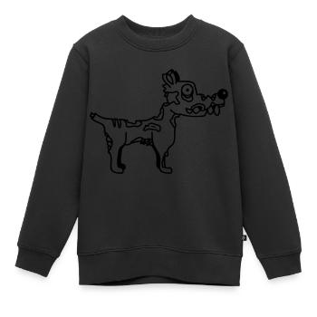 Hund Zombie Untot Halloween Horror Leiche Grusel - Kinder Premium Organic Sweatshirt - Schwarz - Vorne - AI Model Kid Female (0cm)