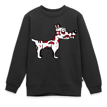 Hund Zombie Untot Halloween Horror Leiche Grusel - Kinder Premium Organic Sweatshirt - Schwarz - Vorne - AI Model Kid Female (0cm)