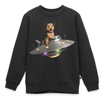 Space Terrier: Journey into the Unknown - Kids Premium Organic Sweatshirt - black - Front - AI Model Kid Female (0cm)