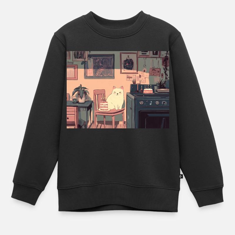 Joyeux anniversaire chat - Sweat Premium enfant bio - noir