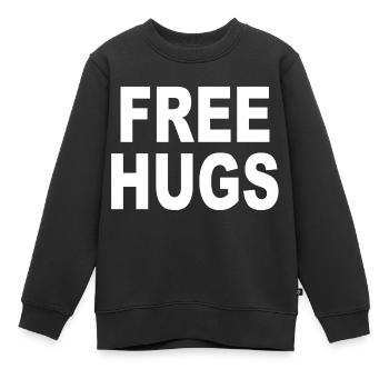 Free Hugs - Kostenlose Umarmungen - Kinder Premium Organic Sweatshirt - Schwarz - Vorne - AI Model Kid Female (0cm)
