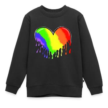 Herz - Kinder Premium Organic Sweatshirt - Schwarz - Vorne - AI Model Kid Female (0cm)