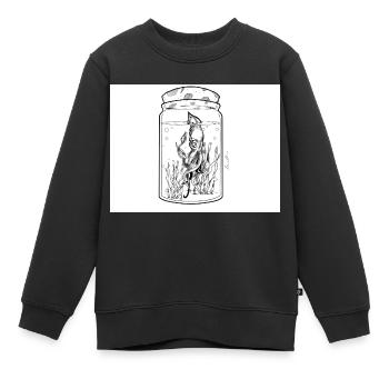 Calmar - Sweat Premium enfant bio - noir - Devant - AI Model Kid Female (0cm)