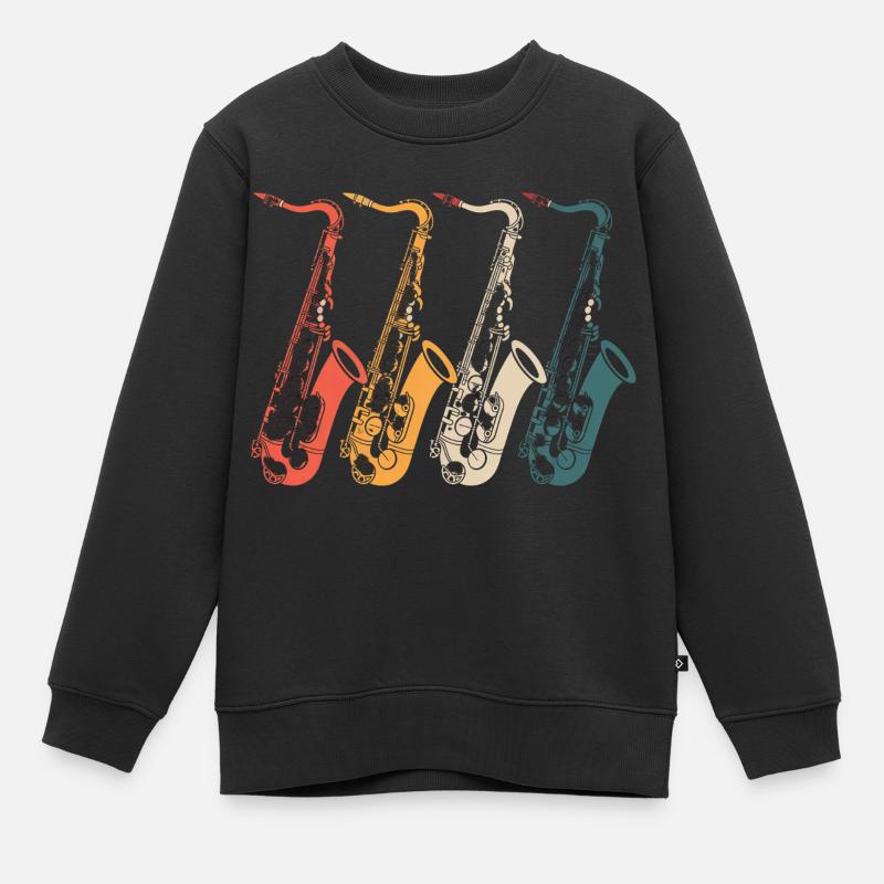 Saxophon Saxophon Saxophon - Kinder Premium Organic Sweatshirt - Schwarz