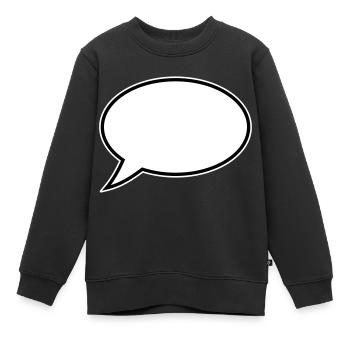 Conception de bulles de dialogue - Sweat Premium enfant bio - noir - Devant - AI Model Kid Female (0cm)