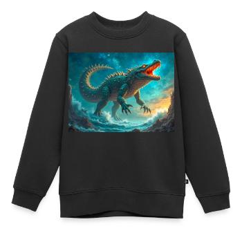 Cipactli, aztekisches Schöpfungsmonster des Urzeitlichen - Kinder Premium Organic Sweatshirt - Schwarz - Vorne - AI Model Kid Female (0cm)