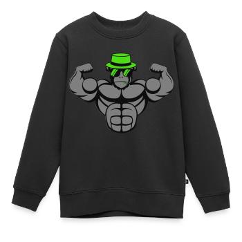 strong gorilla - Kinder Premium Organic Sweatshirt - Schwarz - Vorne - AI Model Kid Female (0cm)