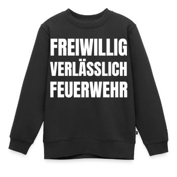 Pompiers volontaires, fiables. - Sweat Premium enfant bio - noir - Devant - AI Model Kid Female (0cm)