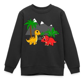 Dino Welt - Kinder Premium Organic Sweatshirt - Schwarz - Vorne - AI Model Kid Female (0cm)
