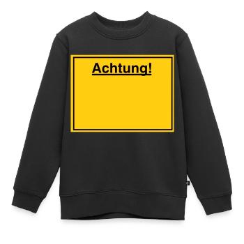 Schild - Kinder Premium Organic Sweatshirt - Schwarz - Vorne - AI Model Kid Female (0cm)