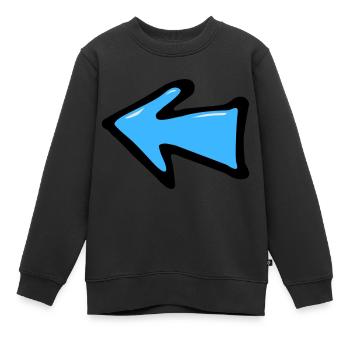 Point Arrow - Kids Premium Organic Sweatshirt - black - Front - AI Model Kid Female (0cm)