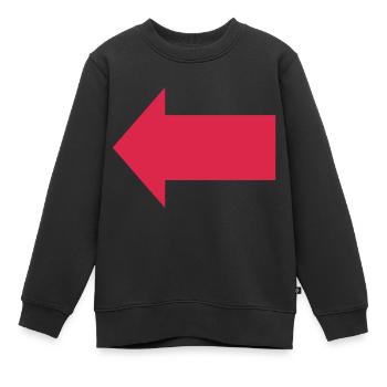 Pfeil Links - Kinder Premium Organic Sweatshirt - Schwarz - Vorne - AI Model Kid Female (0cm)