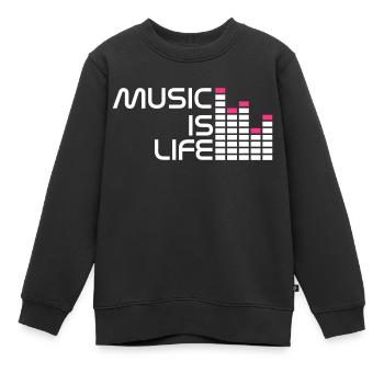 music is life equalizer r DE - Kinder Premium Organic Sweatshirt - Schwarz - Vorne - AI Model Kid Female (0cm)