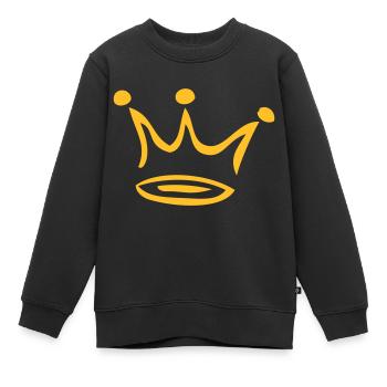 Krone - Kinder Premium Organic Sweatshirt - Schwarz - Vorne - AI Model Kid Female (0cm)