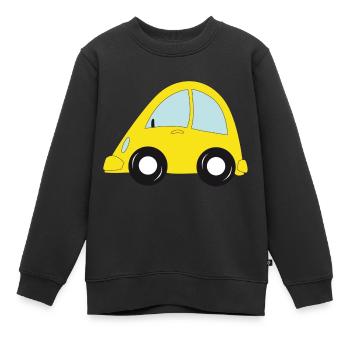 voiture jaune - Sweat Premium enfant bio - noir - Devant - AI Model Kid Female (0cm)