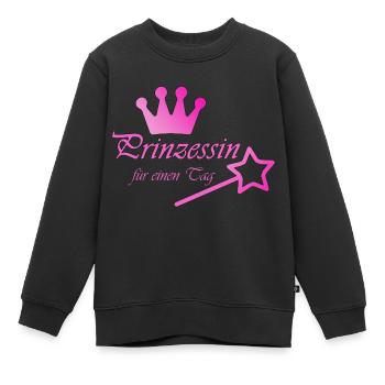 Prinzessin - Kinder Premium Organic Sweatshirt - Schwarz - Vorne - AI Model Kid Female (0cm)