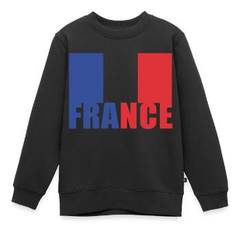 Drapeau français - Sweat Premium enfant bio - noir - Devant - AI Model Kid Female (0cm)