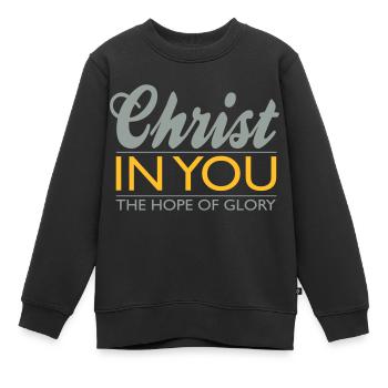 Christ in you - Kinder Premium Organic Sweatshirt - Schwarz - Vorne - AI Model Kid Female (0cm)