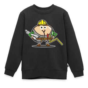Assmex Baumeister - Kinder Premium Organic Sweatshirt - Schwarz - Vorne - AI Model Kid Female (0cm)