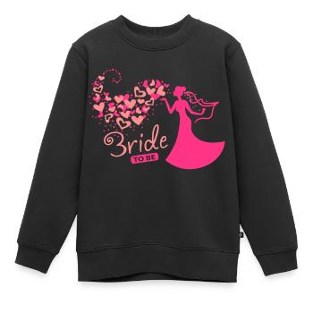 Herzwolken Bride to be - Kinder Premium Organic Sweatshirt - Schwarz - Vorne - AI Model Kid Female (0cm)
