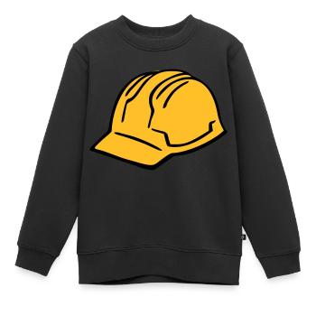 Bau Helm - Kinder Premium Organic Sweatshirt - Schwarz - Vorne - AI Model Kid Female (0cm)