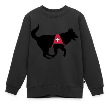 rettungshund_cb - Kinder Premium Organic Sweatshirt - Schwarz - Vorne - AI Model Kid Female (0cm)