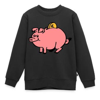 Tirelire - Sweat Premium enfant bio - noir - Devant - AI Model Kid Female (0cm)