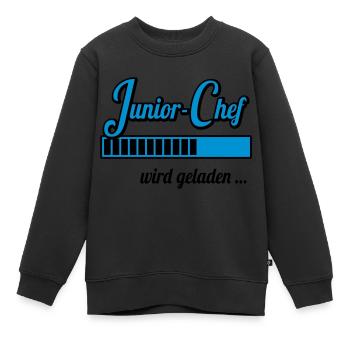 Junior-Chef wird geladen … (Schwangerschaft) - Kinder Premium Organic Sweatshirt - Schwarz - Vorne - AI Model Kid Female (0cm)