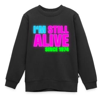 Birthday - still alive since 1974 (de) - Kinder Premium Organic Sweatshirt - Schwarz - Vorne - AI Model Kid Female (0cm)
