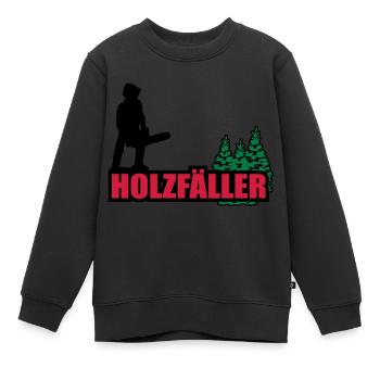 holzfäller - Kinder Premium Organic Sweatshirt - Schwarz - Vorne - AI Model Kid Female (0cm)