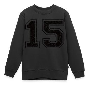 Paie 15 in Used Look - Sweat Premium enfant bio - noir - Devant - AI Model Kid Female (0cm)