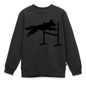 Hund Agility - Kinder Premium Organic Sweatshirt - Schwarz - Vorne - AI Model Kid Female (0cm)