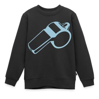 Pfiff Schiedsrichter pfeifen ein - Kinder Premium Organic Sweatshirt - Schwarz - Vorne - AI Model Kid Female (0cm)