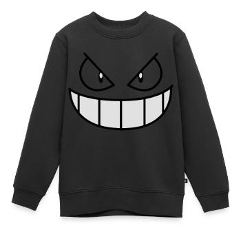 Gengar Gesicht - Kinder Premium Organic Sweatshirt - Schwarz - Vorne - AI Model Kid Female (0cm)